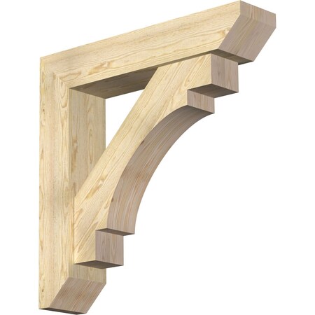 Ekena Millwork Merced Slat Rough Sawn Bracket w/ Offset Brace, Douglas Fir, 8"W x 38"D x 38"H BKT0806X38X38MRC06RDF